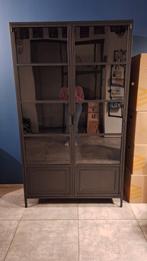 Vitrinekast, Huis en Inrichting, Kasten | Vitrinekasten, Ophalen, 100 tot 150 cm, Zo goed als nieuw, Metaal