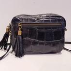 Blauwe schouder crossover tas, Ophalen of Verzenden, Zo goed als nieuw, Blauw, Leer