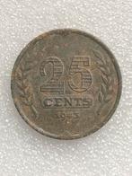 25 cent 1943., Postzegels en Munten, Munten | Nederland, Verzenden, Koningin Wilhelmina, 25 cent, Losse munt