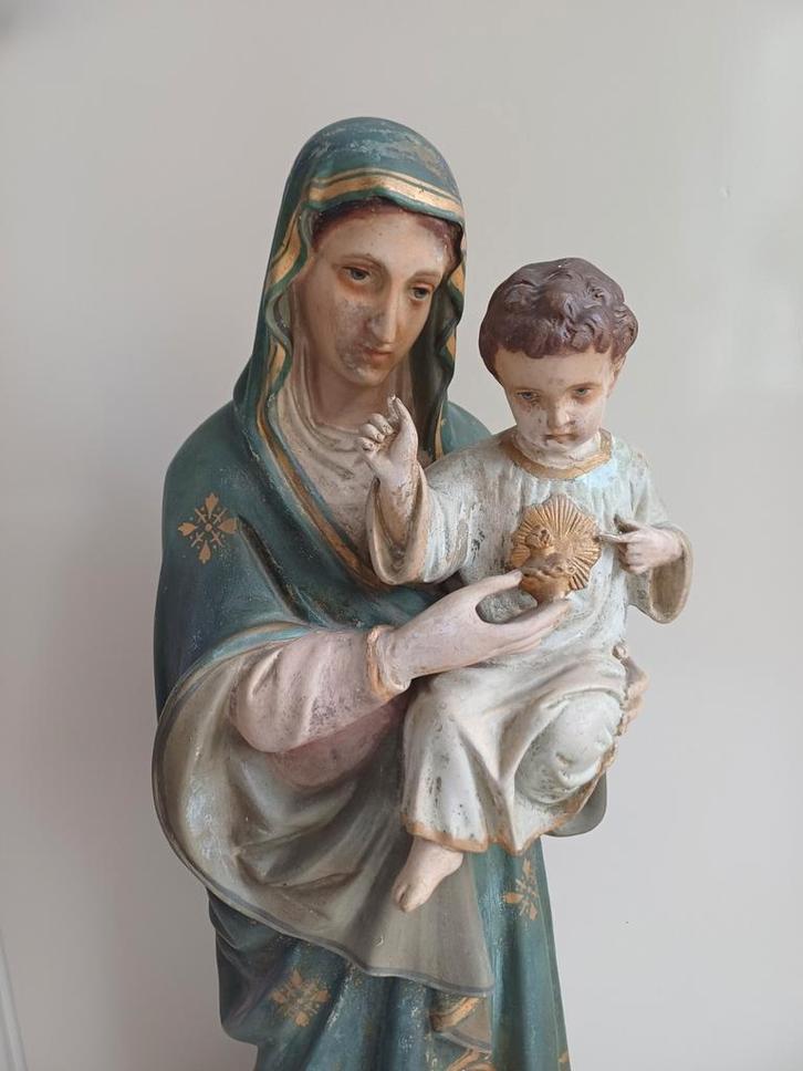 Mariabeeld met heilige hart, Antiek en Kunst, Antiek | Religie, Ophalen