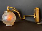 Prachtige vintage messing scharnier wandlamp Jugendstil, Huis en Inrichting, Ophalen of Verzenden
