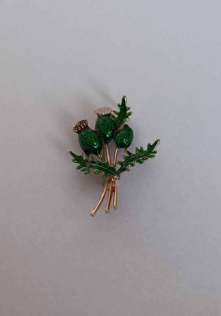 Distels broche, Sieraden, Tassen en Uiterlijk, Broches, Nieuw, Overige materialen, Overige kleuren, 4 tot 7 cm, Ophalen of Verzenden