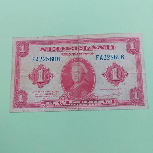 1 gulden muntbiljet uit 1943. ZFR, Postzegels en Munten, Bankbiljetten | Nederland, Los biljet, 1 gulden, Ophalen of Verzenden
