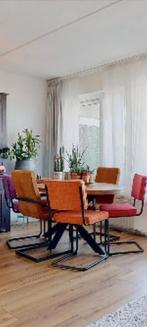Ovale eettafel 200xplus min 100cm met eventueel 6 stoelen, Ophalen, 100 tot 150 cm, 200 cm of meer, Zo goed als nieuw