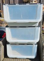 stapelbare bakken met klapdeksel, Tuin en Terras, Bloembakken en Plantenbakken, Ophalen, Kunststof, Gebruikt, Minder dan 30 cm