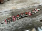 Prachtige Tibetaans zilveren armband met Koraal., Sieraden, Tassen en Uiterlijk, Armbanden, Nieuw, Ophalen of Verzenden, Met edelsteen
