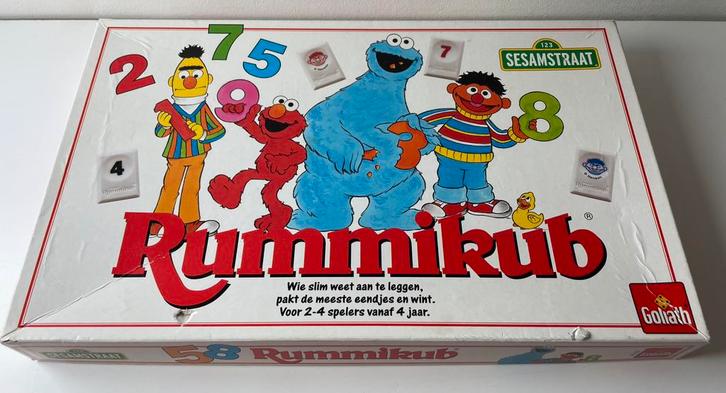 Goliath Rummikub Sesamstraat, Hobby en Vrije tijd, Gezelschapsspellen | Bordspellen, Zo goed als nieuw, Een of twee spelers, Drie of vier spelers