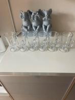 Set van 6 glazen met voet, Ophalen, Glas of Glazen, Effen, Glas
