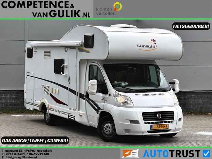 Fiat Ducato Sunlight Alkoof Camper, Caravans en Kamperen, Campers, Bedrijf, Alkoof, Fiat, Diesel, Handgeschakeld, Airconditioning