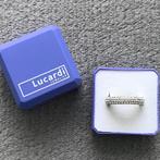 Lucardi zilveren ring met swarovski steentjes maat 16,5, Sieraden, Tassen en Uiterlijk, Ringen, Ophalen of Verzenden, Dame, Kleiner dan 17