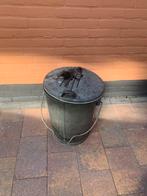 Antieke zinken vuilnisbak Hoogeveen, Ophalen of Verzenden, Zo goed als nieuw, Rond, Minder dan 60 cm