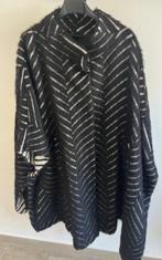 Marina Rinaldi Alpaca blend Poncho zwart wit 44/46 - 48/50, Ophalen of Verzenden, Nieuw, Maat 46/48 (XL) of groter, Zwart
