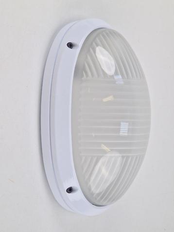 Vintage simes buitenlamp wandlamp metaal glas ’80 italy wit  beschikbaar voor biedingen