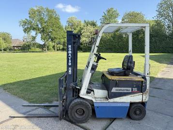 Komatsu 1500KG elektrisch + Sideshift + doorkijkmast beschikbaar voor biedingen