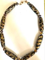 Vintage kunststof luipaard acyl / glas ketting, Ophalen of Verzenden, Gebruikt, Overige kleuren, Kunststof