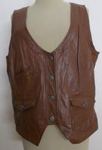 Stoer bruin leren gilet van Arma! 44, Kleding | Dames, Tops, Maat 42/44 (L), Zonder mouw, Bruin, Zo goed als nieuw