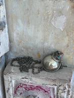 Vintage Indiase zilveren parfumfles ketting, Ketting, Ophalen of Verzenden, Zilver