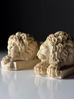 Set van 2 Marmer Stof Leeuwen beelden naar Canova, Antiek en Kunst, Ophalen