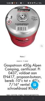 3 x Gaspatroon 450g Alpen Camping, certificaat: Pi 0437,, Caravans en Kamperen, Ophalen