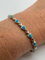 Z19 Prachtige zilveren armband turkoois, Sieraden, Tassen en Uiterlijk, Armbanden, Ophalen of Verzenden, Zo goed als nieuw, X