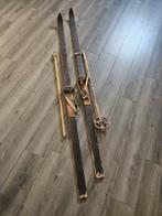 Retro vintage brocante telemark ski set met stokken, echt, Ophalen, Gebruikt, Overige vormen, Hout