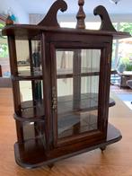Vintage Mahonie Spiegel wand/staand vitrinekastje, Huis en Inrichting, Kasten | Vitrinekasten, Ophalen, Minder dan 50 cm, Zo goed als nieuw