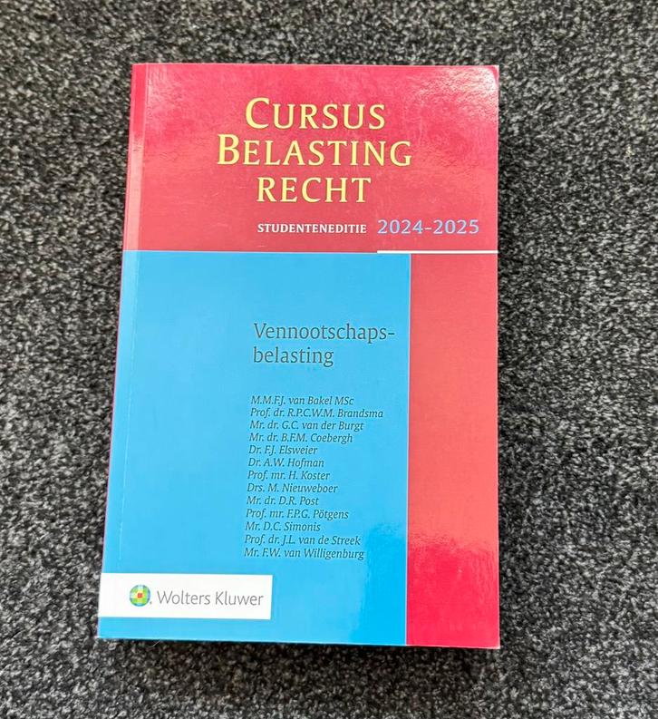 Cursus belastingrecht vennootschapsbelasting 2024-2025, Boeken, Studieboeken en Cursussen, Zo goed als nieuw, WO, Ophalen of Verzenden