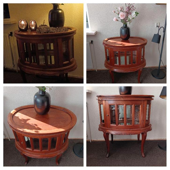 Antiek Theekastje met Glazen Deuren, Antiek en Kunst, Antiek | Meubels | Tafels, Ophalen