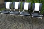 Bel Air 4 diner stoelen fifties sixties retro ( tafel ), Huis en Inrichting, Stoelen, Ophalen, Zwart, Zo goed als nieuw, Vier