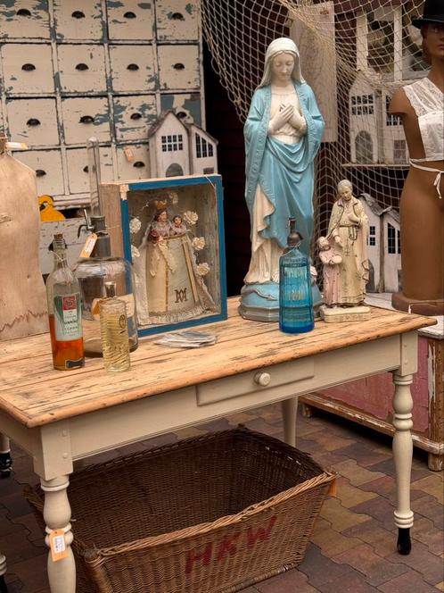 Franse boeren tafel, keuken, boerderij, massief hout, Antiek en Kunst, Curiosa en Brocante, Ophalen