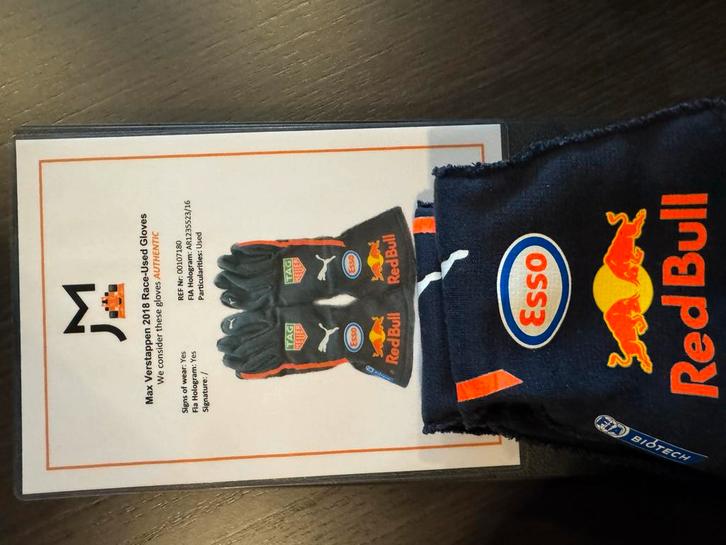 Max Verstappen Race Gedragen Handschoenen 2018, Verzamelen, Automerken, Motoren en Formule 1, Gebruikt, Formule 1, Ophalen of Verzenden