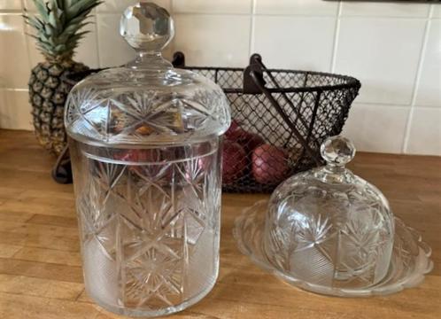 KOEKPOT- OF BESCHUITPOT, BOTERSTOLPJE WILH.RUIT.WAAIER, Antiek en Kunst, Antiek | Glas en Kristal, Verzenden