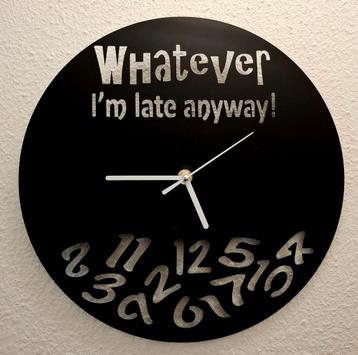 Wandklok zwart acryl 30 cm beschikbaar voor biedingen