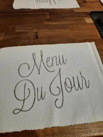 Set 6 Riviera Maison placemats Menu du Jour
