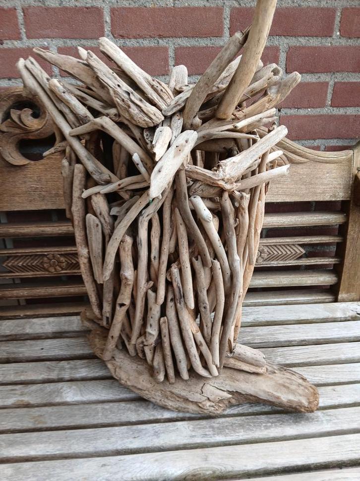 Houten Uil Decoratie, Huis en Inrichting, Woonaccessoires | Wanddecoraties, Gebruikt, Ophalen of Verzenden