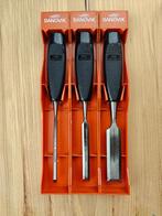 Sandvik houtbeitelset inclusief houders - Zo goed als nieuw!, Ophalen of Verzenden, Zo goed als nieuw