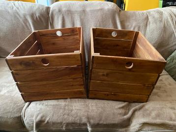 Houten kratten - Set van 2 beschikbaar voor biedingen