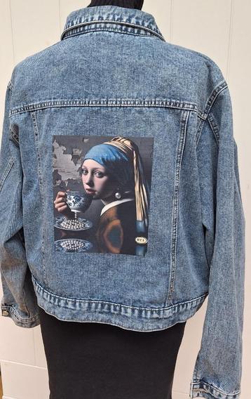 Het meisje met de parel, dames spijkerjasje, UPCYCLED denim beschikbaar voor biedingen