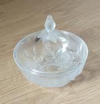 bonbonniere helder glas met matte rozen  vlgnr 25, Antiek en Kunst, Ophalen of Verzenden