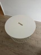 Opberg bijzettafel ikea wit, Huis en Inrichting, Tafels | Bijzettafels, 45 tot 60 cm, Minder dan 55 cm, Rond, Ophalen of Verzenden