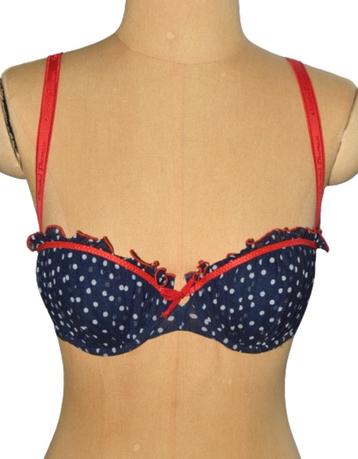 Nieuwe Chantal Thomass bh, dots, blauw/rood, Mt. 75 C beschikbaar voor biedingen