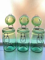 3 Franse vintage wekpotten 1lt L’Ideale, Antiek en Kunst, Antiek | Glas en Kristal, Ophalen of Verzenden