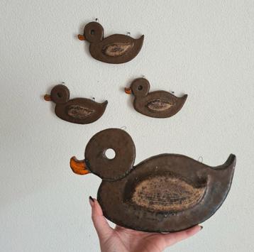 Vintage retro keramieken keramiek wandeenden eenden mcm beschikbaar voor biedingen