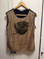 Glitter Top met Blad Applicatie - Unique, Kleding | Dames, Bruin, Maat 42/44 (L), Ophalen of Verzenden, Zo goed als nieuw
