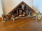 Houten kerststal met stenen beelden Butson & Bercker, Antiek en Kunst, Antiek | Religie, Ophalen