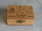 Vintage houten doosje met naaigerei, Gebruikt, Ophalen of Verzenden