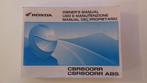 Instructieboekje Honda CBR 600 RR (ABS) 2008, Motoren, Ophalen of Verzenden, Honda