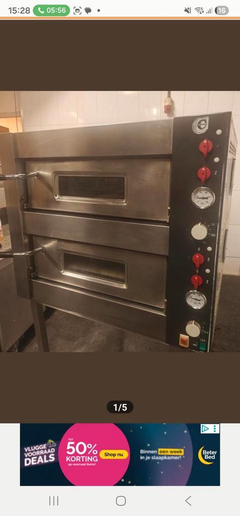 Professionele dubbele oven, Witgoed en Apparatuur, Ovens, Gebruikt, Vrijstaand, Oven, 60 cm of meer, 60 cm of meer, Hete lucht