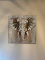 Olifant / olifanten schilderij / canvas, Schilderij, Zo goed als nieuw, Ophalen, 75 cm of meer