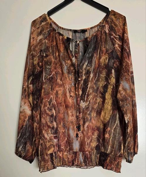 Dames blouse mt L Mrk Enjoy, Kleding | Dames, Blouses en Tunieken, Gedragen, Maat 42/44 (L), Bruin, Ophalen of Verzenden